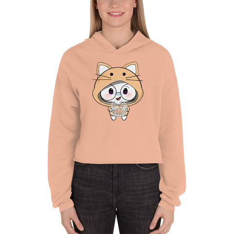 Ben-E Cat Chums Fish Bowl Crop Hoodie