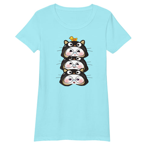 Ben-E Cat Stack Women’s fitted t-shirt