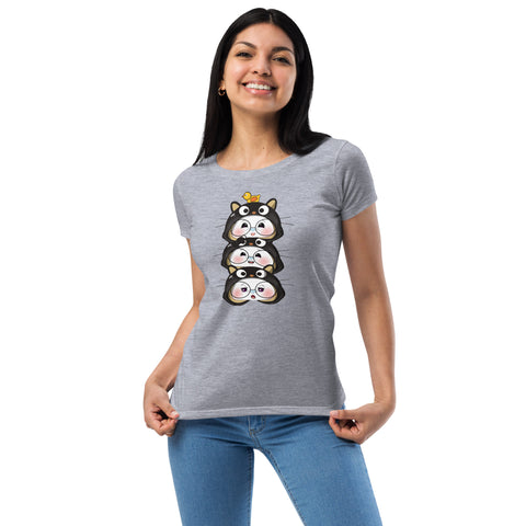 Ben-E Cat Stack Women’s fitted t-shirt