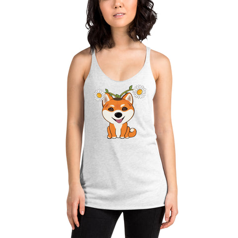 Shiba Inu Daisy Women's Racerback Tank