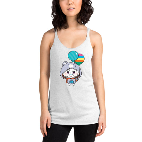 Ben-E Bear Chums Balloons Women's Racerback Tank