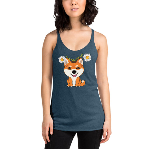 Shiba Inu Daisy Women's Racerback Tank