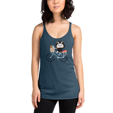 Ben-E Cat Bicycle Women's Racerback Tank