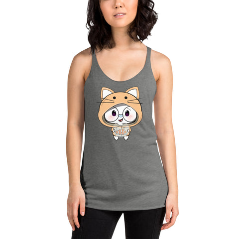 Ben-E Cat Chums Fish Bowl Women's Racerback Tank