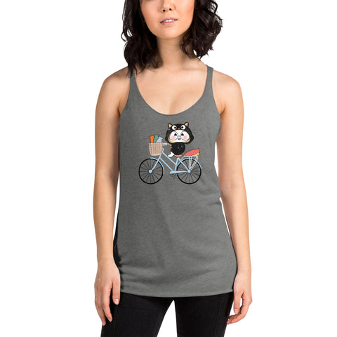 Ben-E Cat Bicycle Women's Racerback Tank