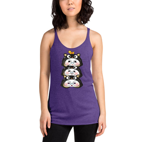 Ben-E Cat Stack Women's Racerback Tank