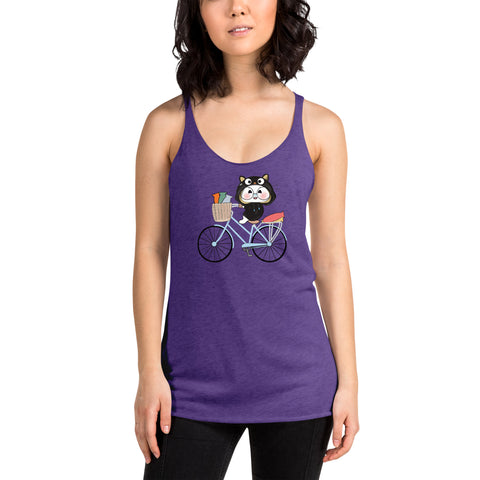 Ben-E Cat Bicycle Women's Racerback Tank