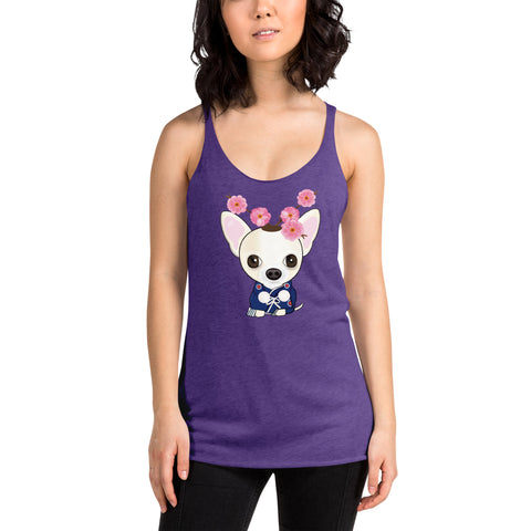 Chihuahua Plum Flower Women's Racerback Tank