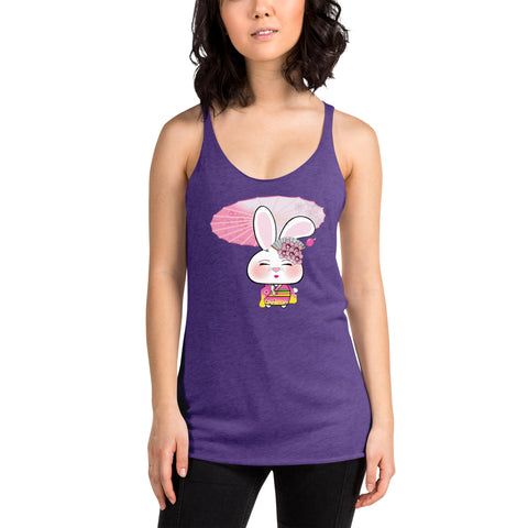 Bon-E Geisha with Parasol Women's Racerback Tank