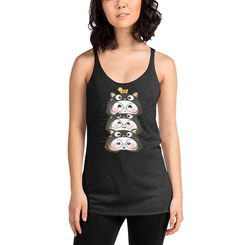 Ben-E Cat Stack Women's Racerback Tank