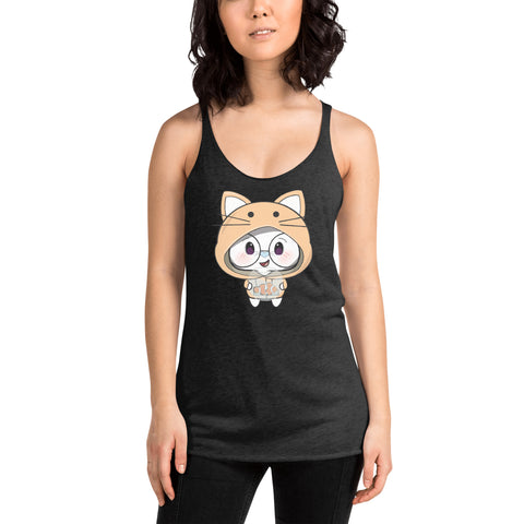 Ben-E Cat Chums Fish Bowl Women's Racerback Tank