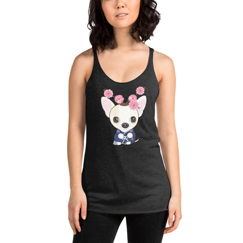 Chihuahua Plum Flower Women's Racerback Tank