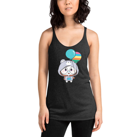 Ben-E Bear Chums Balloons Women's Racerback Tank