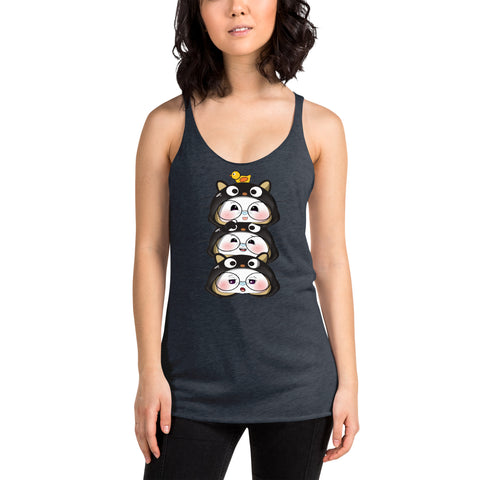 Ben-E Cat Stack Women's Racerback Tank