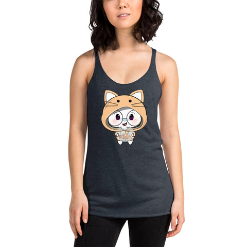 Ben-E Cat Chums Fish Bowl Women's Racerback Tank