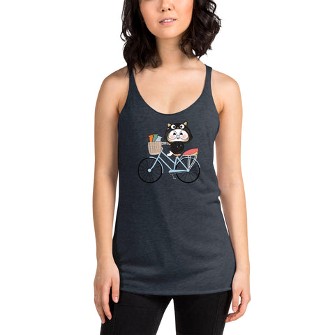 Ben-E Cat Bicycle Women's Racerback Tank