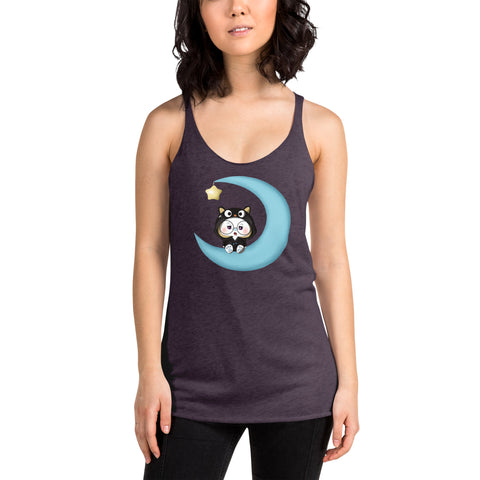 Ben-E Cat Moon Women's Racerback Tank