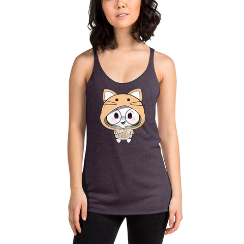 Ben-E Cat Chums Fish Bowl Women's Racerback Tank