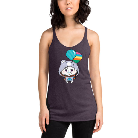 Ben-E Bear Chums Balloons Women's Racerback Tank