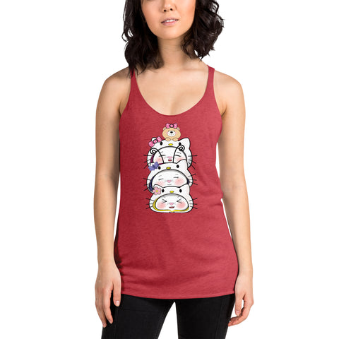 Bon-E Kitty Stack Women's Racerback Tank