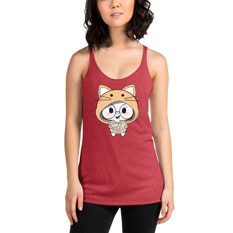 Ben-E Cat Chums Fish Bowl Women's Racerback Tank