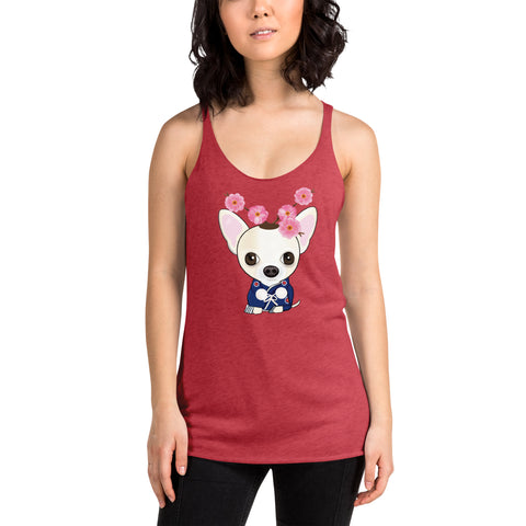 Chihuahua Plum Flower Women's Racerback Tank