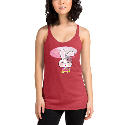 Bon-E Geisha with Parasol Women's Racerback Tank