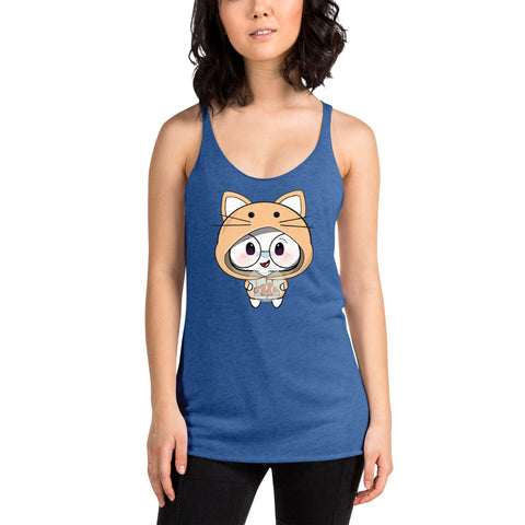 Ben-E Cat Chums Fish Bowl Women's Racerback Tank