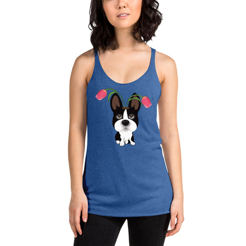 Boston Bull Terrier Tulip Women's Racerback Tank
