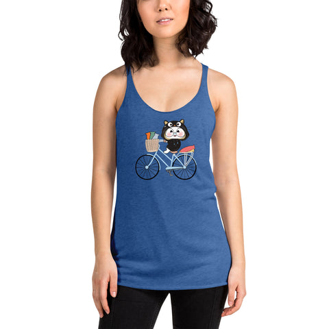 Ben-E Cat Bicycle Women's Racerback Tank