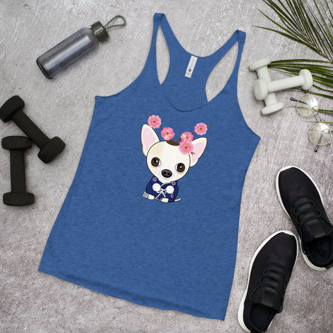Chihuahua Plum Flower Women's Racerback Tank