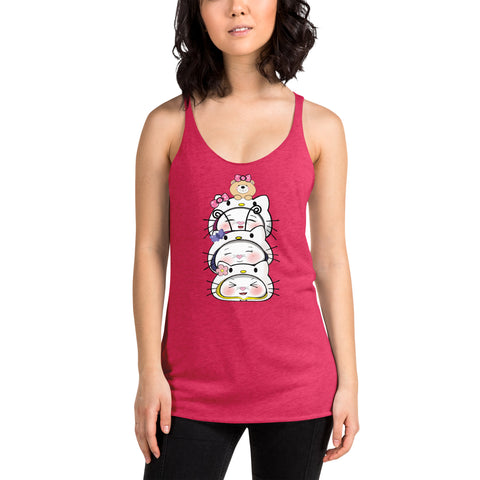 Bon-E Kitty Stack Women's Racerback Tank