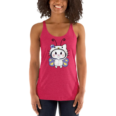 Bon-E Kitty Butterfly Women's Racerback Tank