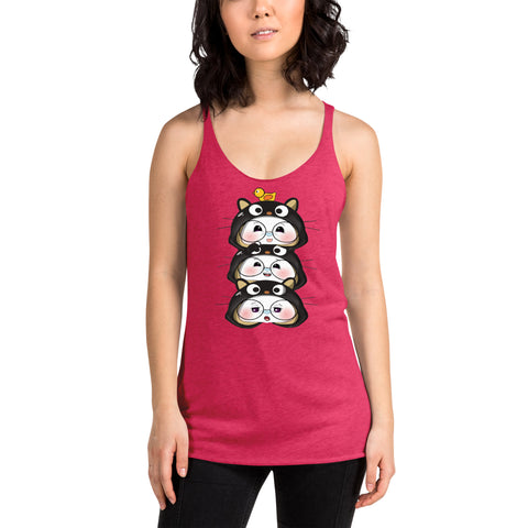 Ben-E Cat Stack Women's Racerback Tank