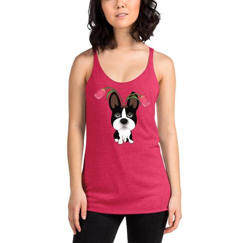 Boston Bull Terrier Tulip Women's Racerback Tank