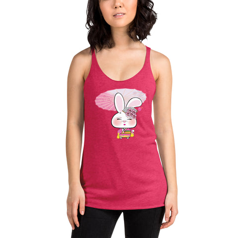 Bon-E Geisha with Parasol Women's Racerback Tank