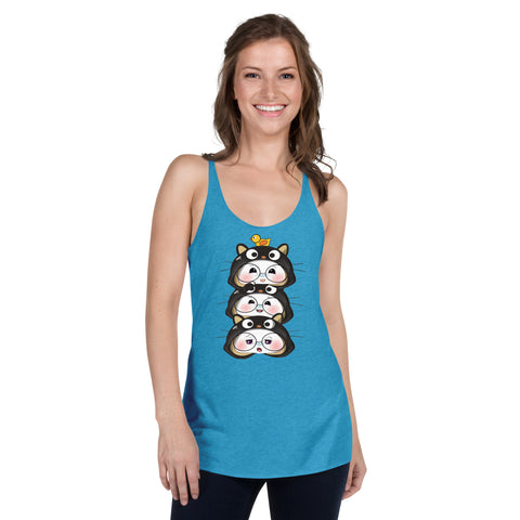 Ben-E Cat Stack Women's Racerback Tank