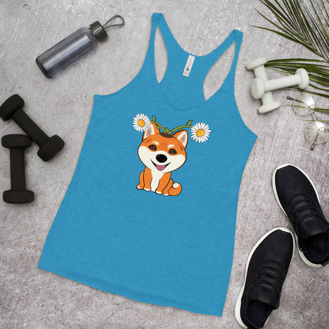 Shiba Inu Daisy Women's Racerback Tank