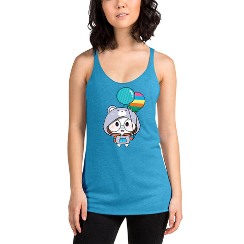 Ben-E Bear Chums Balloons Women's Racerback Tank