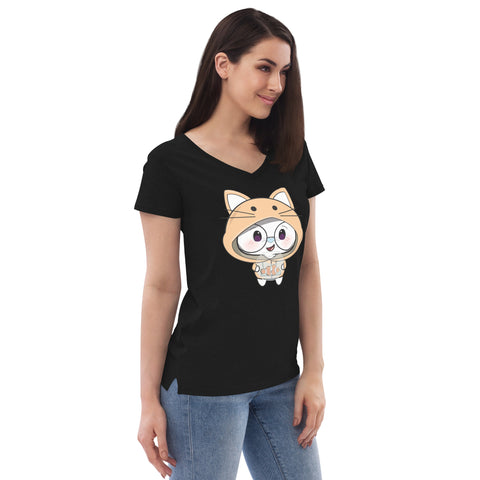 Ben-E Cat Fish Bowl  Women’s recycled v-neck t-shirt