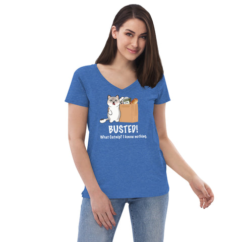 Ozzy Catnip Women’s recycled v-neck t-shirt