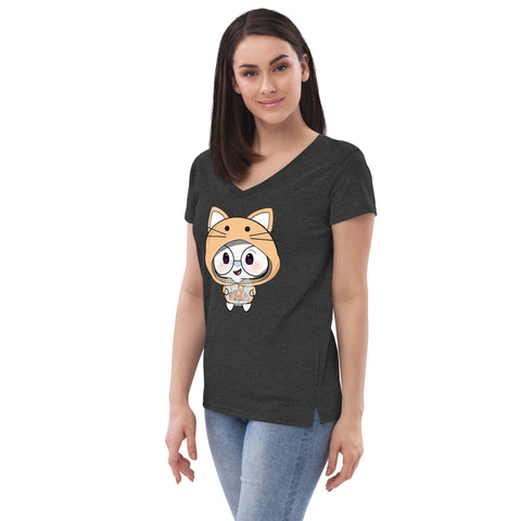 Ben-E Cat Fish Bowl  Women’s recycled v-neck t-shirt