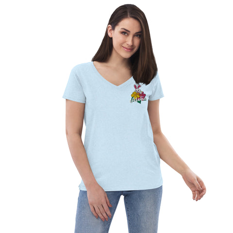 Aloha Women’s embroidered recycled v-neck t-shirt