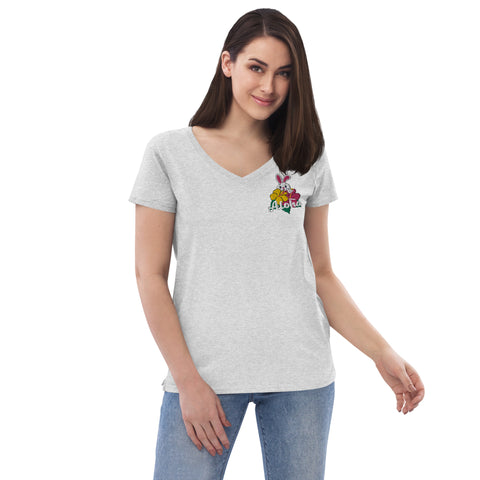 Aloha Women’s embroidered recycled v-neck t-shirt