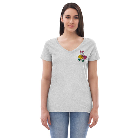 Aloha Women’s embroidered recycled v-neck t-shirt