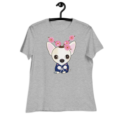 Chihuahua Plum Flower Women's Relaxed T-Shirt
