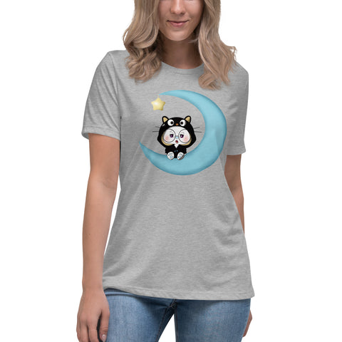 Ben-E Cat Moon Women's Relaxed T-Shirt