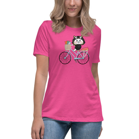 Ben-E Cat Bicycle Women's Relaxed T-Shirt