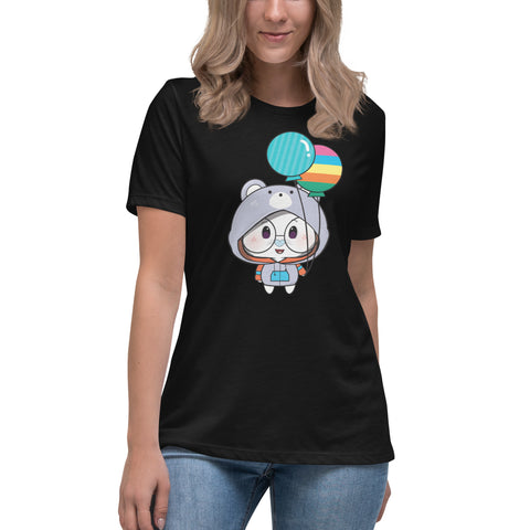 Ben-E Bear Chums Balloons Women's Relaxed T-Shirt