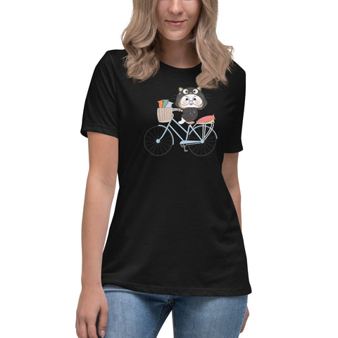 Ben-E Cat Bicycle Women's Relaxed T-Shirt